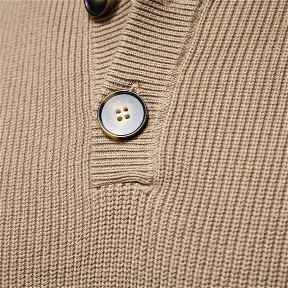 Ashton Button Mockneck Trui | Konf
