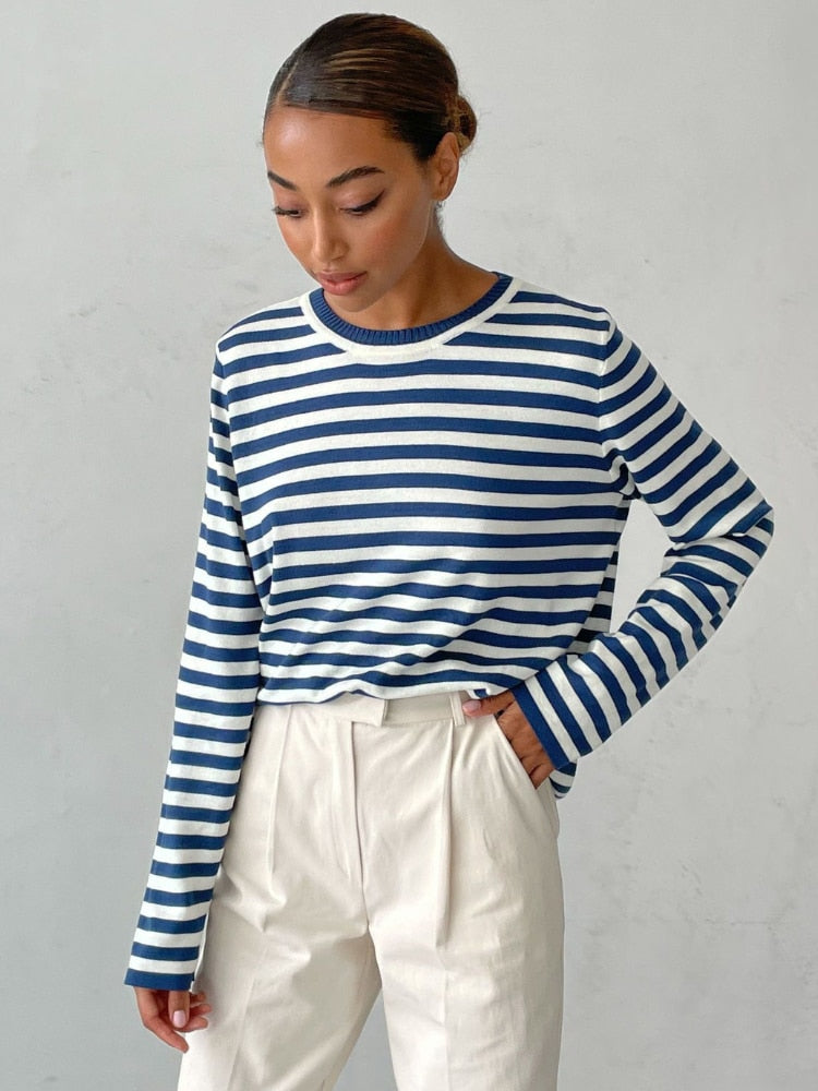 Striped Gestreepte Gebreide Damestrui | Konf