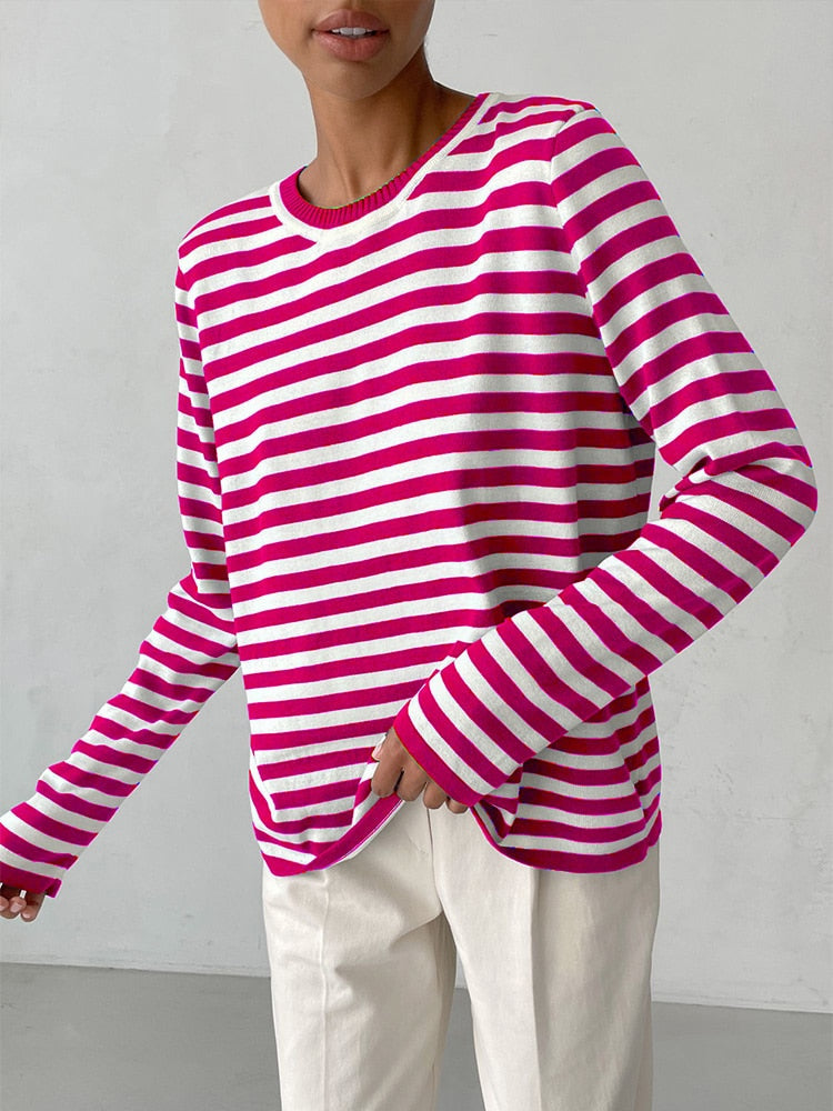 Striped Gestreepte Gebreide Damestrui | Konf
