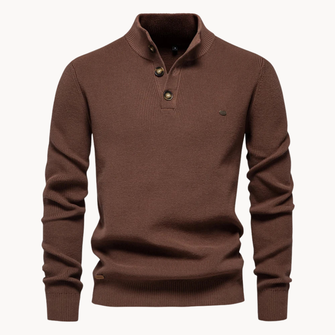 Ashton Button Mockneck Trui | Konf