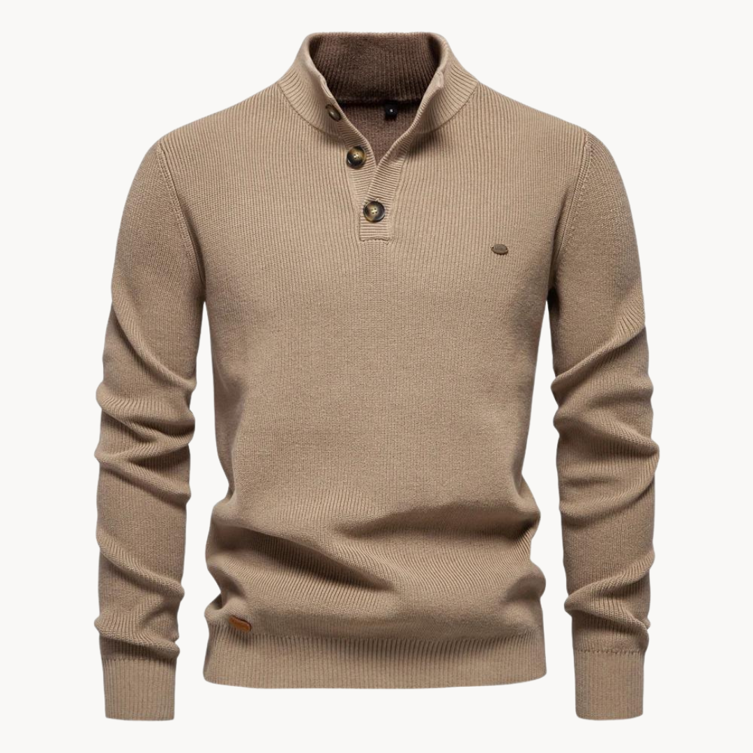Ashton Button Mockneck Trui | Konf