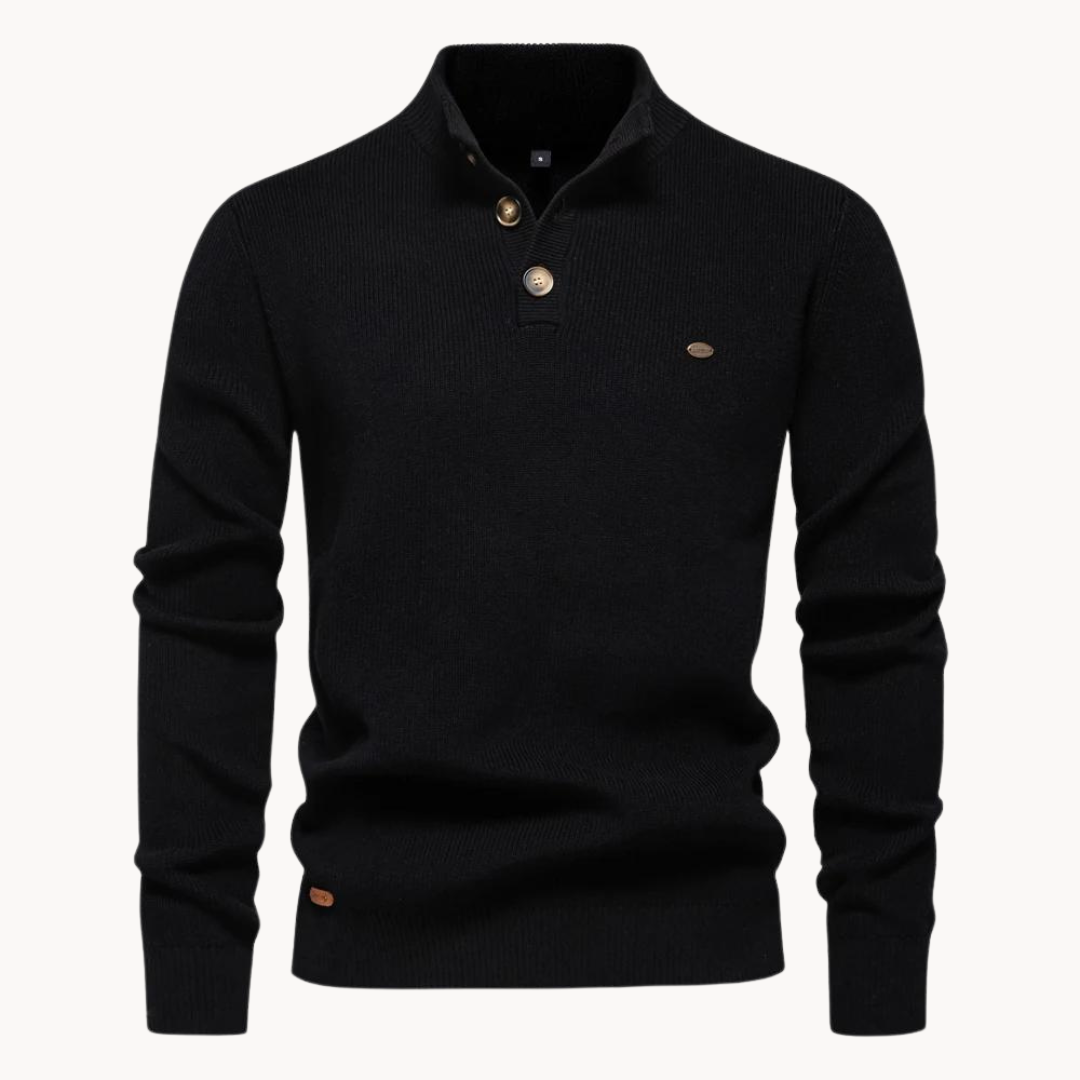 Ashton Button Mockneck Trui | Konf