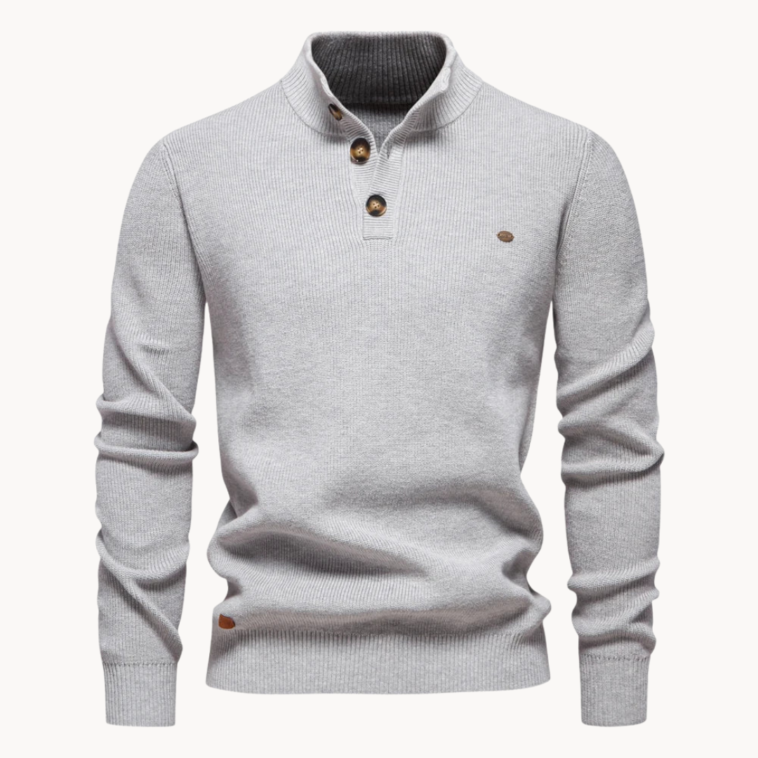 Ashton Button Mockneck Trui | Konf