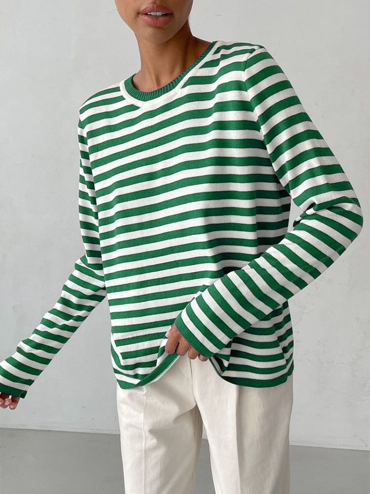 Striped Gestreepte Gebreide Damestrui | Konf