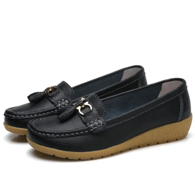 Dames Mocassin Orthopedisch Leer • Konf