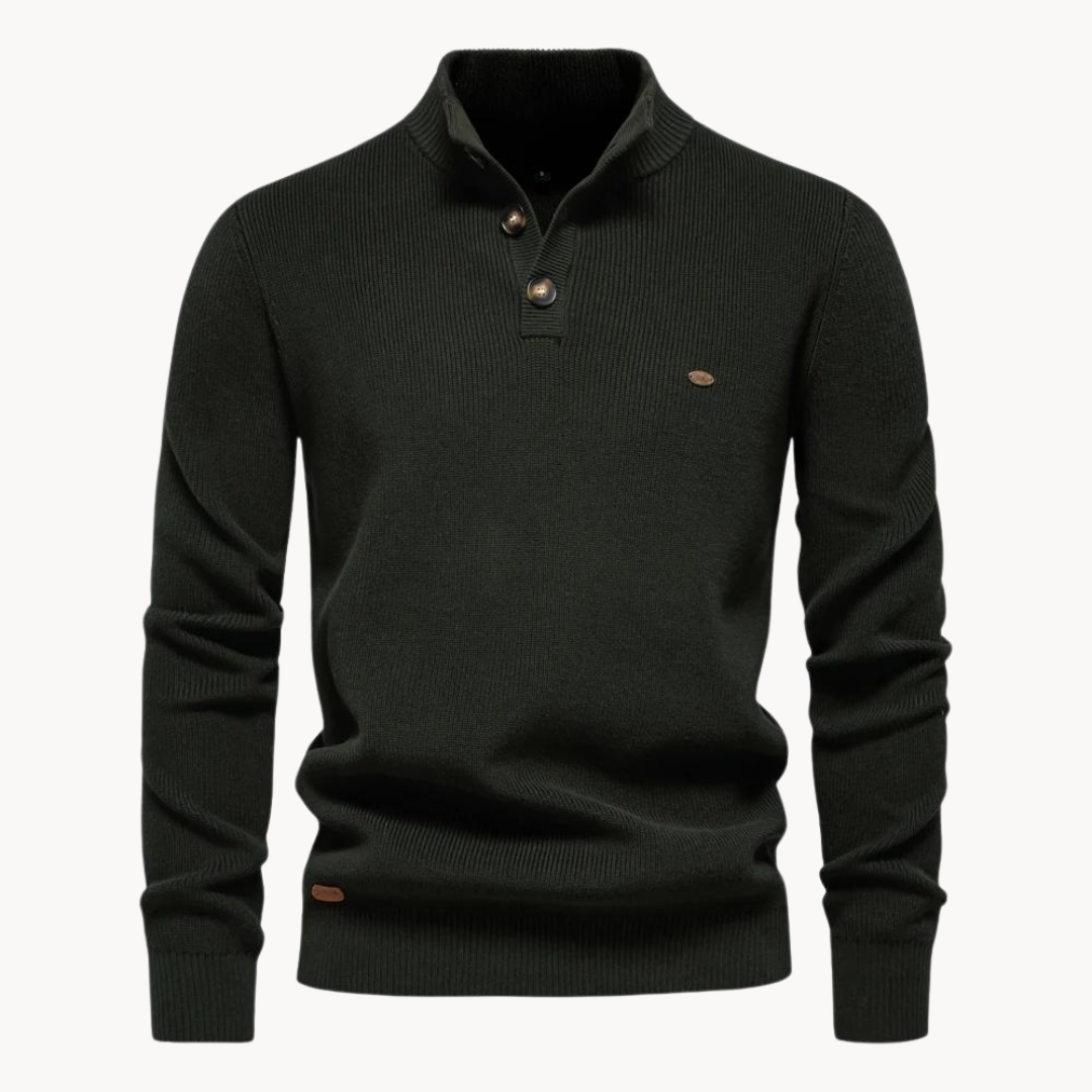 Ashton Button Mockneck Trui | Konf