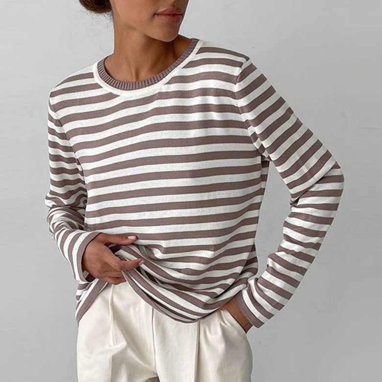 Striped Gestreepte Gebreide Damestrui | Konf