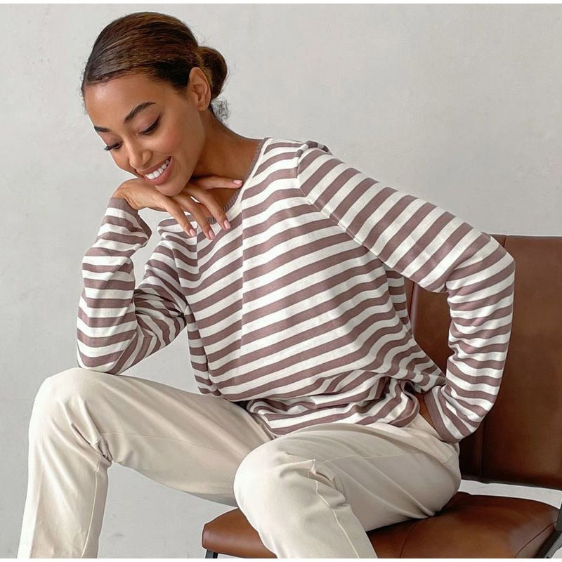 Striped Gestreepte Gebreide Damestrui | Konf