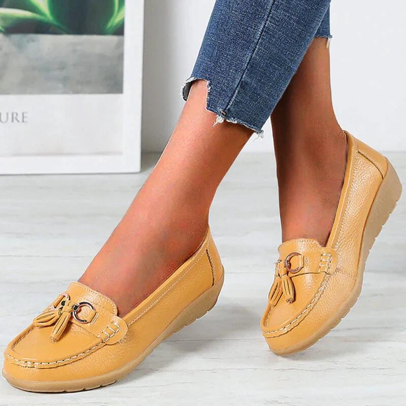 Dames Mocassin Orthopedisch Leer • Konf