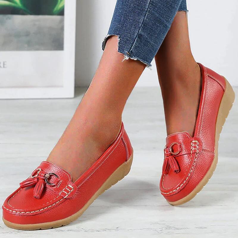Dames Mocassin Orthopedisch Leer • Konf
